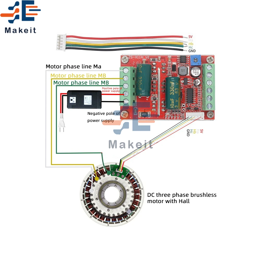 Трехфазный бесщеточный двигатель постоянного тока BLDC устройство управления ШИМ