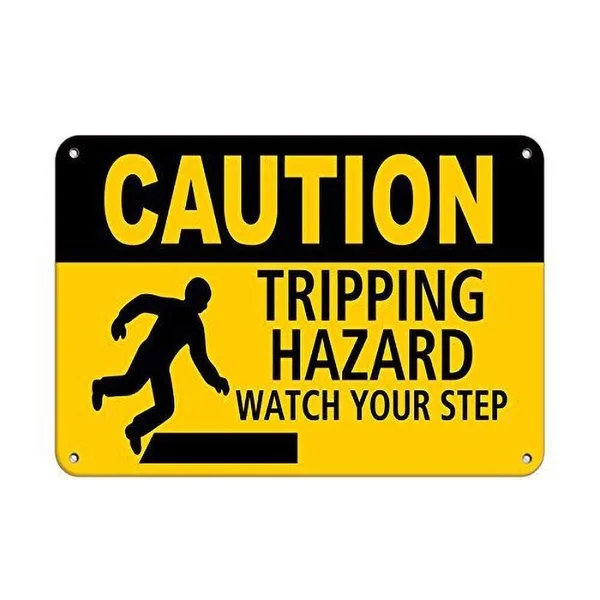 

Caution Tripping Hazard Tin Sign art wall decoration,vintage aluminum retro metal sign,iron painting vintage decoration sign,