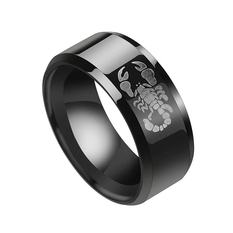 8 мм черное титановое кольцо для мужчин и женщин | Украшения аксессуары