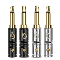 3 5mm connector minijack 2 pole copper plugs headphone gold male audio 4mm wire hole metal connector 3 5 earphone plug black