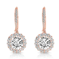 silver 925 jewelry natural 2 carats diamond earring women mujer orecchini 14k rose gold bizuteria gemstone drop diamond earrings
