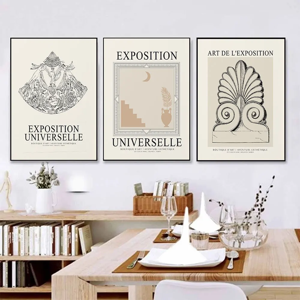 

Boho Mid Century Poster Abstract Vitage Canvas Painting Neutral Modern Art Print Nordic Wall Picture For Living Room Home Decor