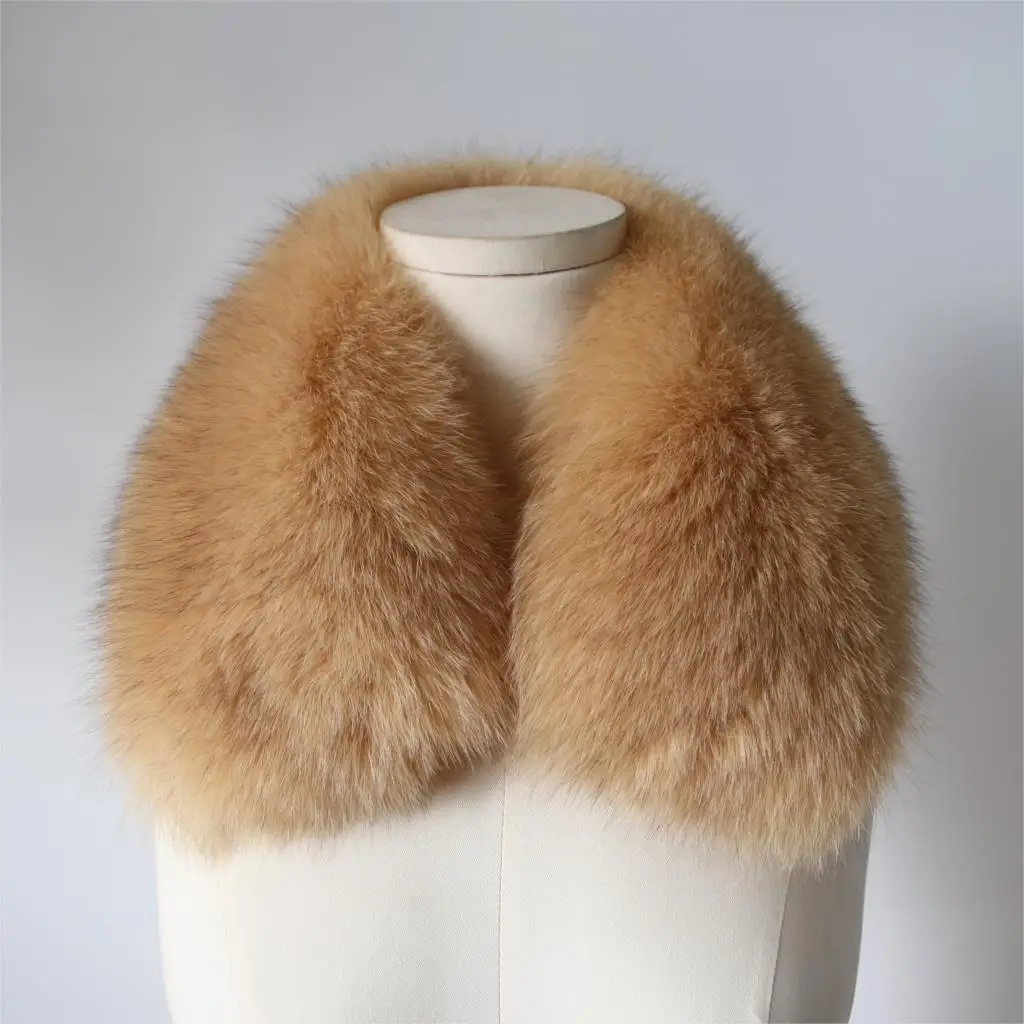 ZDFURS* Женская одежда Аксессуары для воротника модные меховые шарфы из натурального Лисьего меха воротник квадратный ZDC-163007 - Цвет: Longan yellow