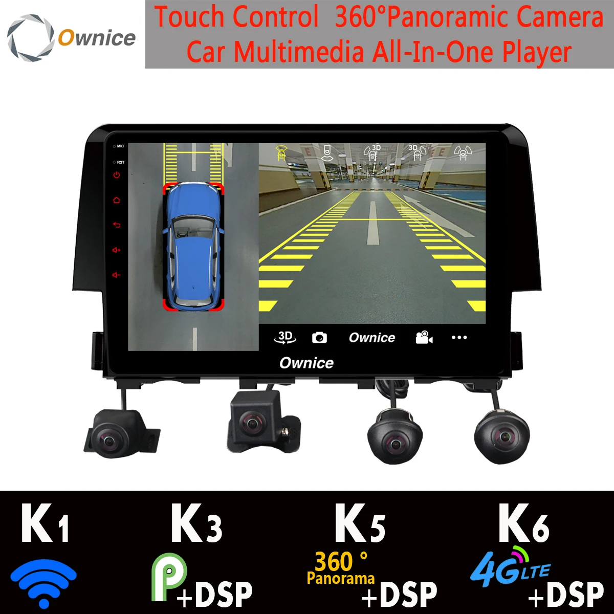 360 ° панорамный 8 ядерный 4G + 64G Android 9 0 автомобильный DVD мультимедийный плеер радио