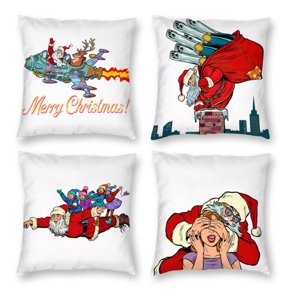 

2022 Новогоднее украшение для дома, наволочка для подушки в виде Санта Клауса, наволочка для дивана, индивидуальное оформление