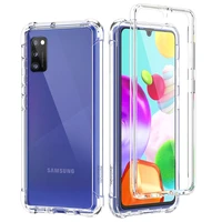 suritch for samsung galaxy a41 transparent ultra thin 2 in 1 tpu pc bumper cover silicone 360 all around hard protection