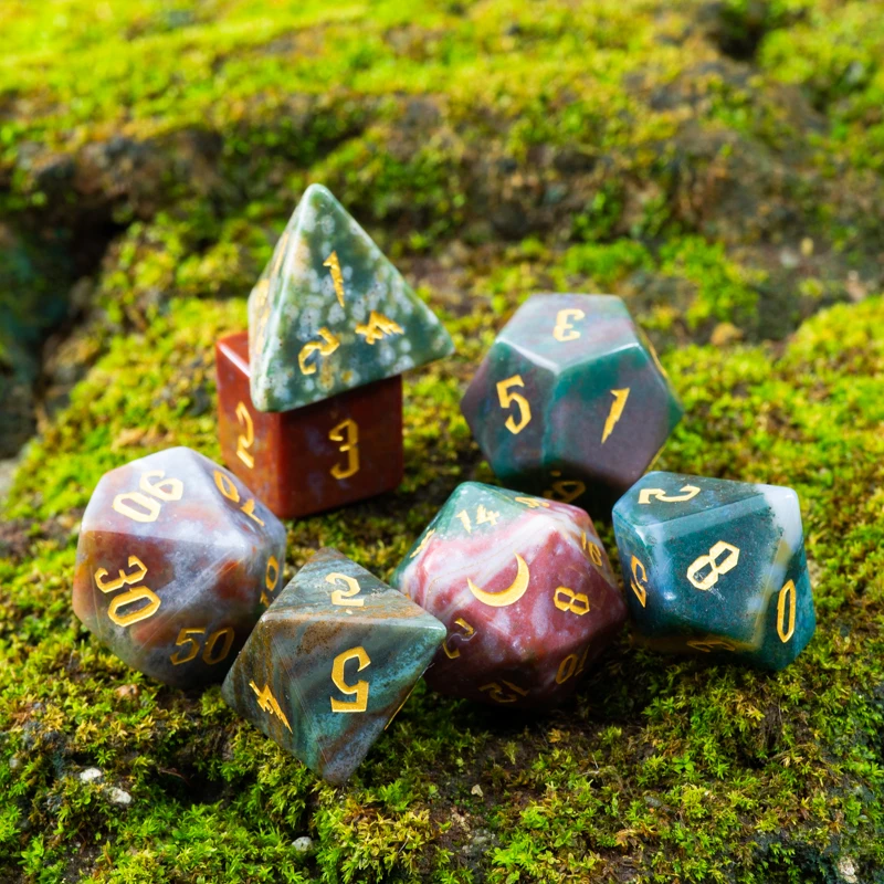 

Indian Agate DnD Dice COC Running Group Cthulhu TRPG Running Group Multi-faced Dice Table Game Party Activity Dice