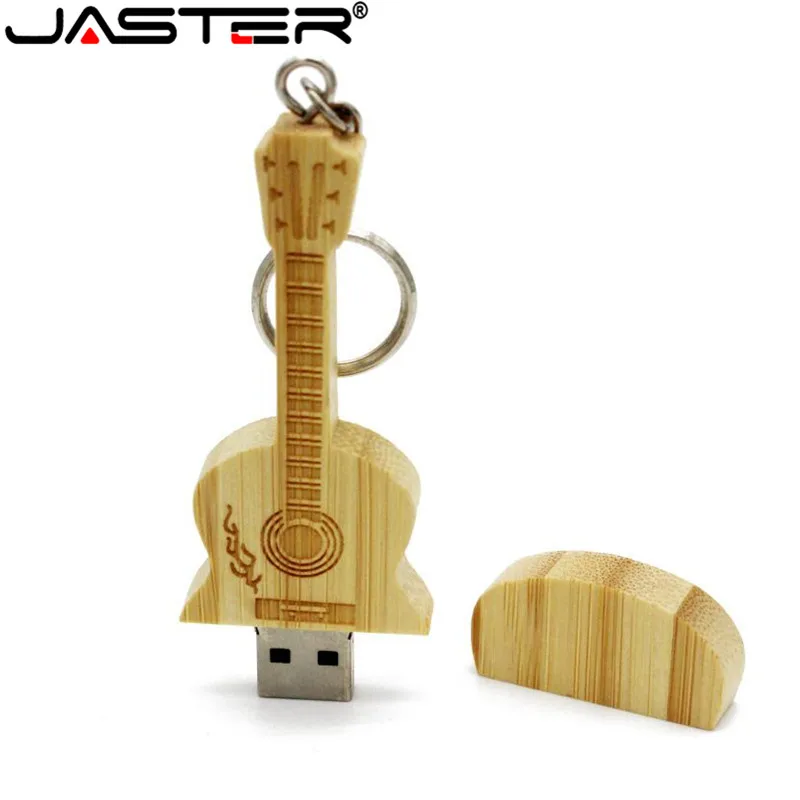 JASTER металлический брелок из натурального дерева бамбуковая гитара модель usb флэш