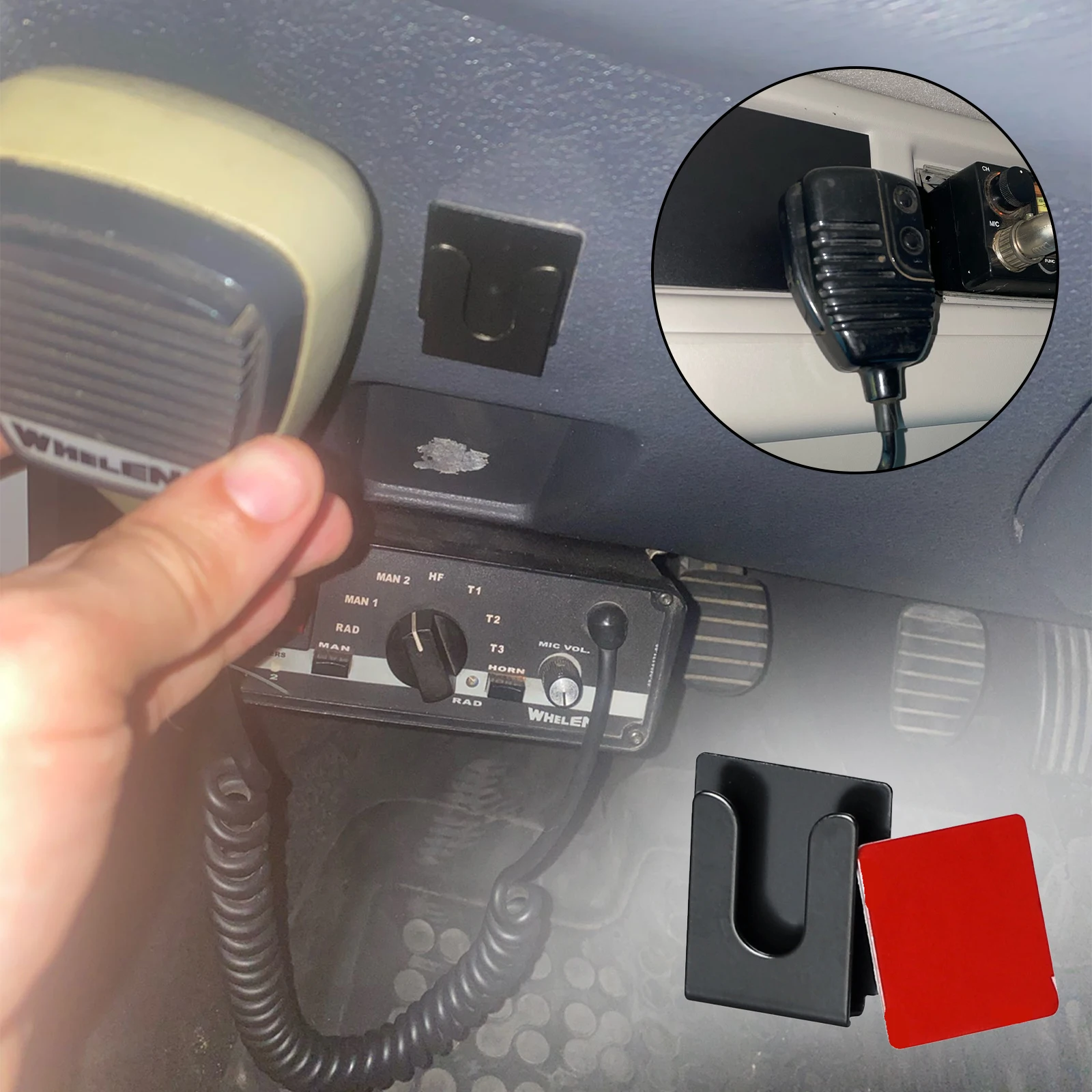 

Car Platform Hand Microphone 3M Metal Hook Bracket Hanger For Yaesu Wouxun Kenwood 7900 Motorcycle Intercom Holder Accessories