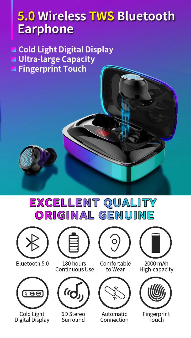 IPX7 водонепроницаемые TWS настоящие беспроводные bluetooth-наушники с HD микрофоном CVC8.0 шумоподавление HIFI двойная музыкальная игровая гарнитура