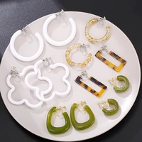 new design no pierced big exaggerated c shaped acrylic hoop clip earrings for women 2020 fashion wild ear clips earrings jewelry