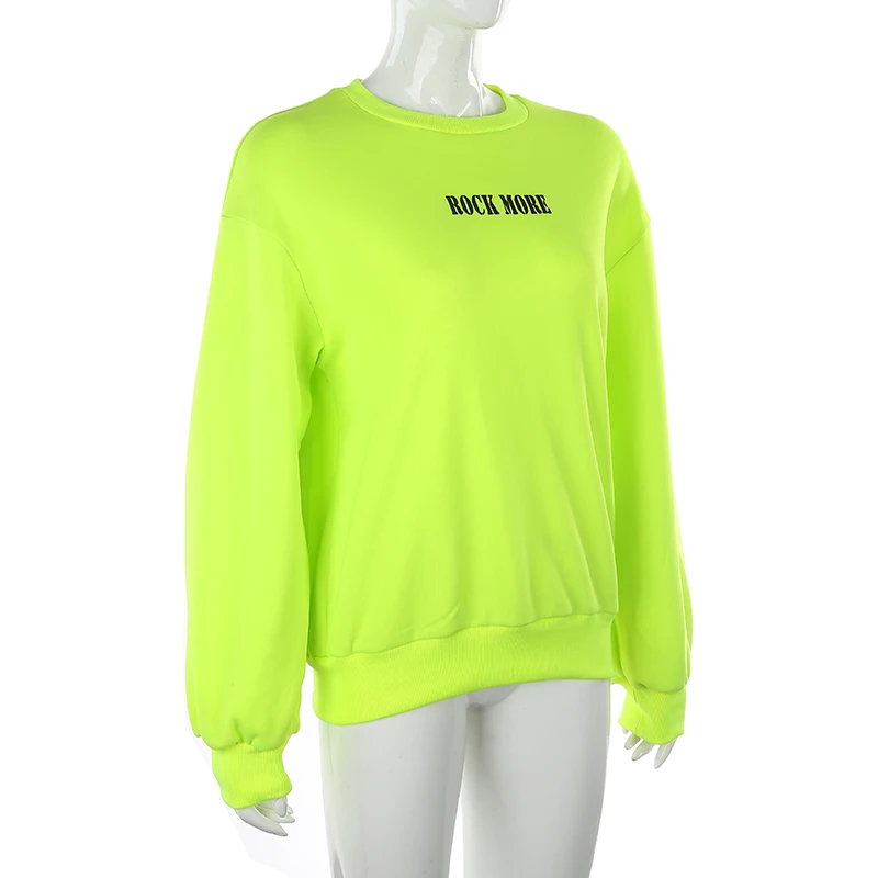 Darlingaga Autumn Winter Oversize Sweatshirt Women Loose Neon Pullover Letter Casual Women's Sweatshirts Harajuku Hoodies