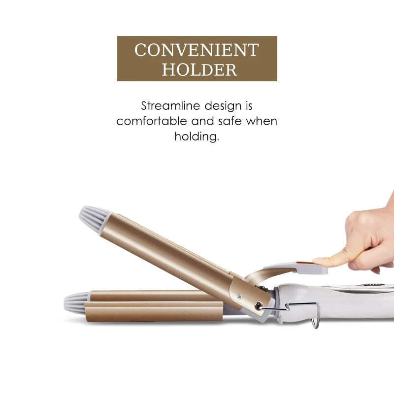 Профессиональные 22 мм керамические Тройные Бочки для завивки волос щипцы