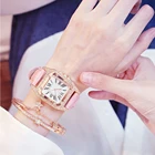 Часы женские кварцевые со стразами, роскошный Звездный браслет в комплекте, повседневные наручные, с кожаным ремешком