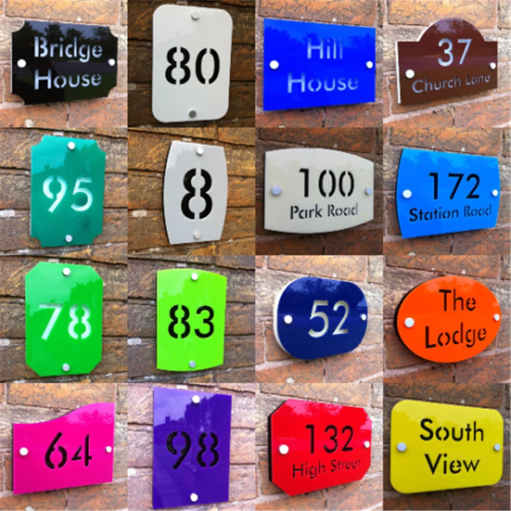 

Customize HOUSE SIGN PLAQUE personalised address house door number street name acrylic