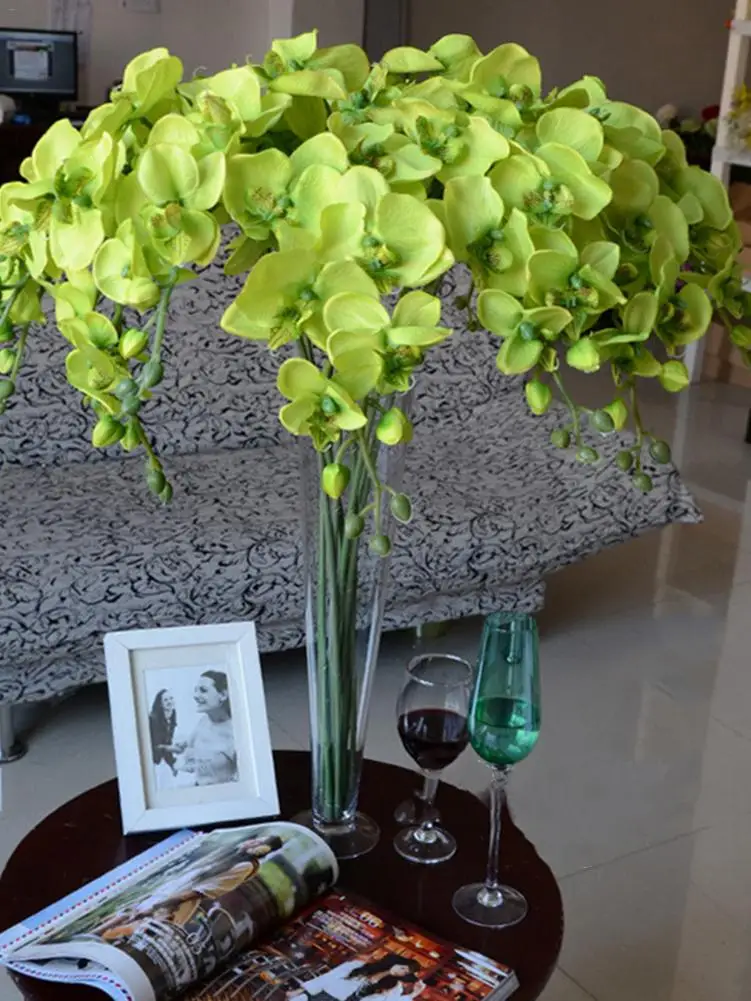 9 белый искусственный цветок фаленопсиса декоративные орхидеи из латекса с