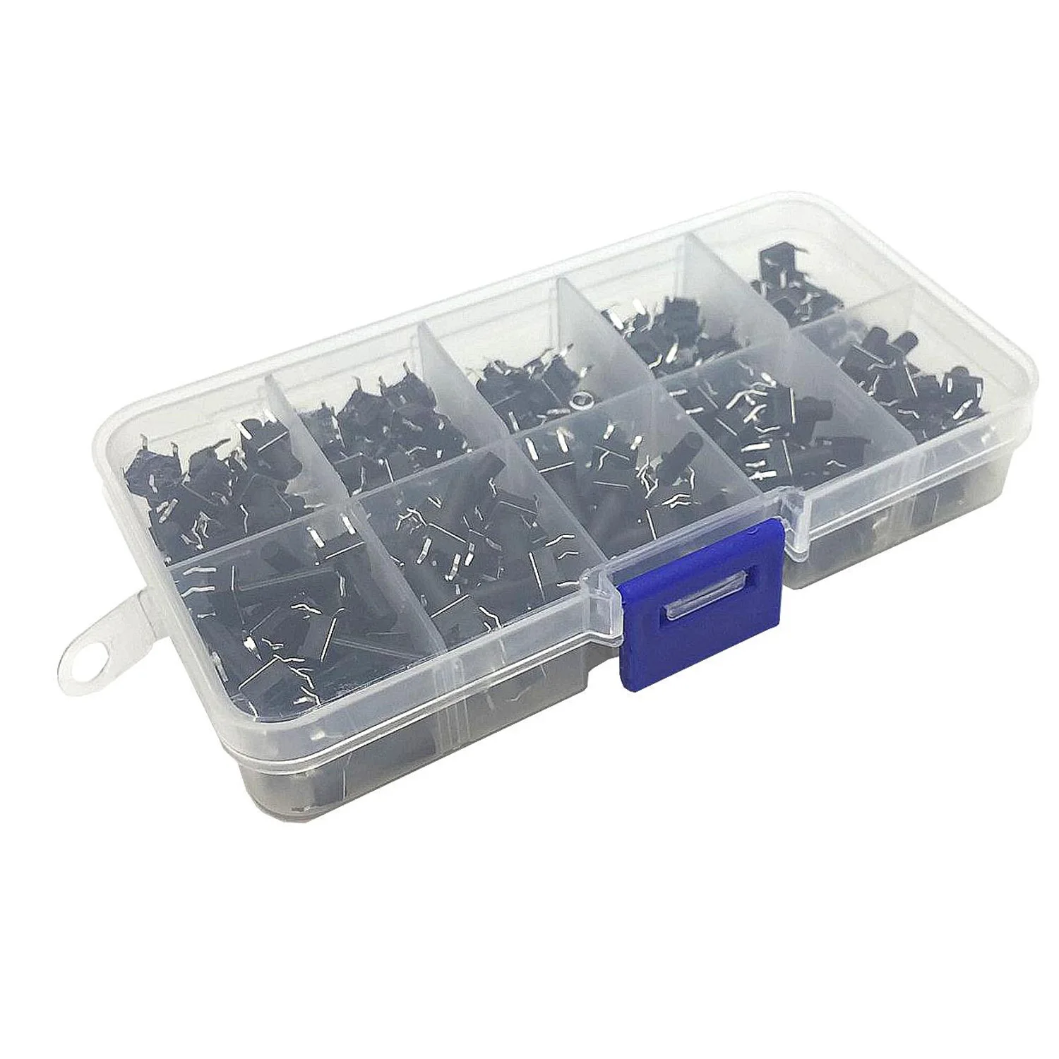 

100Pcs Tactile Switches 4-Pins Push Button Accessories Kit Plastics+Metal