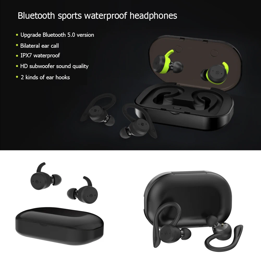 Спортивные водонепроницаемые беспроводные Bluetooth наушники сменные