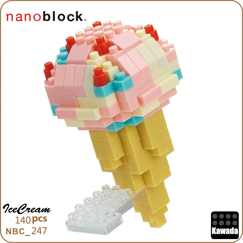 Kawada Nanoblock мороженое конус 140 штук Мини кирпичи головоломка Новый NBC-247 забавные