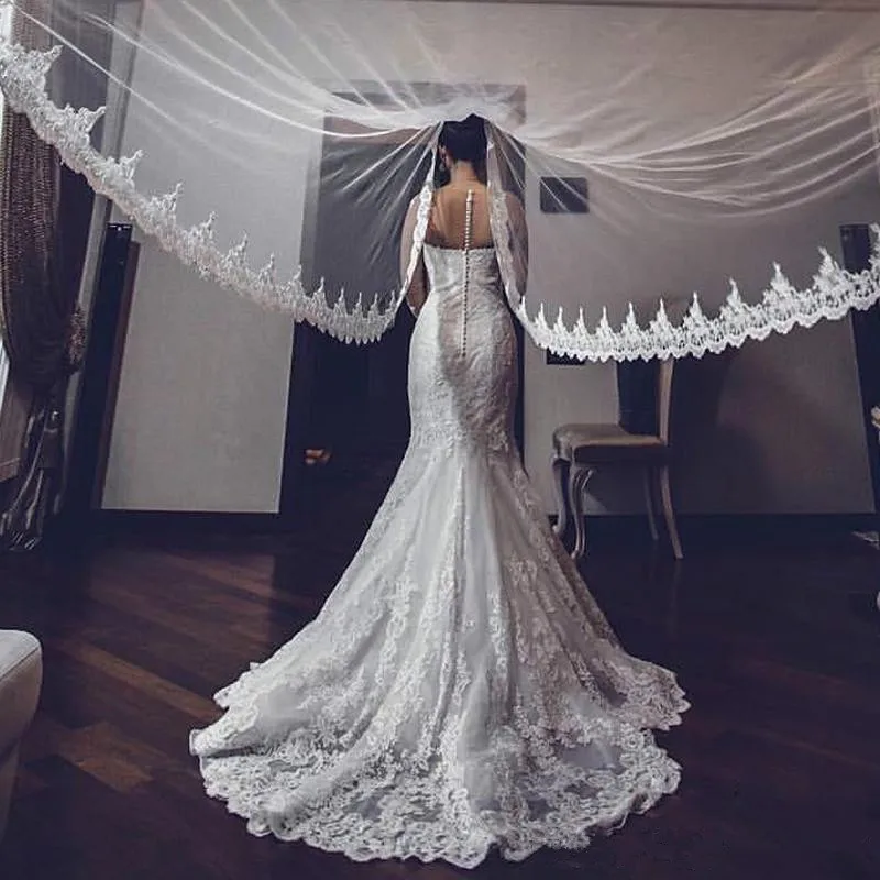

Vintage Mermaid Wedding Dresses with Long Sleeve 2021 Scoop Neck Lace Appliques Chapel Bridal Gowns Dubai Arabic Wedding Gown