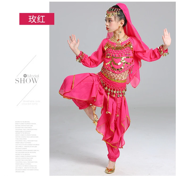 Детский набор костюма для танца живота Восточный танец девушки Индия одежда дети