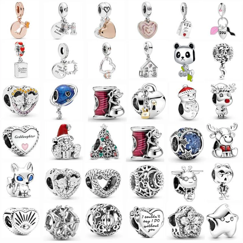 

2021 New Fashion Exquisite Snowman Star Beaded Pandora Love Pendant Suitable for Women's Jewelry Gifts