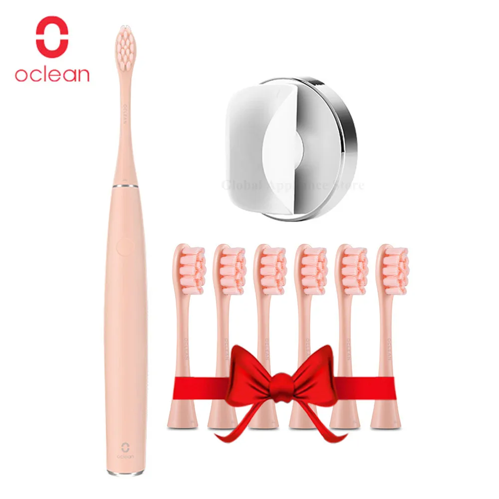 Набор воздушных зубных щеток Oclean с 6 насадками-щетками, настенный держатель, водостойкая зубная щетка для быстрой зарядки с управлением через приложение