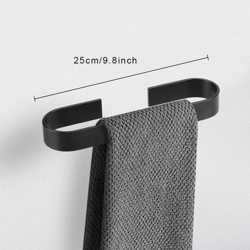 

2Pcs Towel Holder Wall Mounted Hanger Organizer Space Aluminum Waterproof Bathroom Towels Rack Hanger Storage Rack