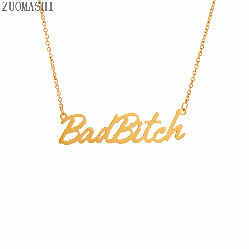 1 шт. модное массивное ожерелье с надписью Bad Bitch подвеской хит продаж европейские