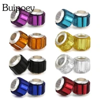 buipoey 2pcslot shiny strip crystal beads quality 8 color big hole straight through beaded diy bracelet bangle jewelry making