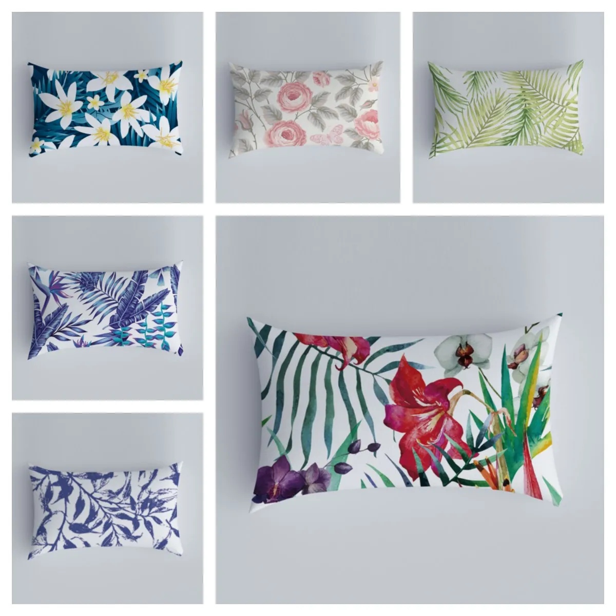 Наволочка для дивана или кровати с растительным цветочным узором современная