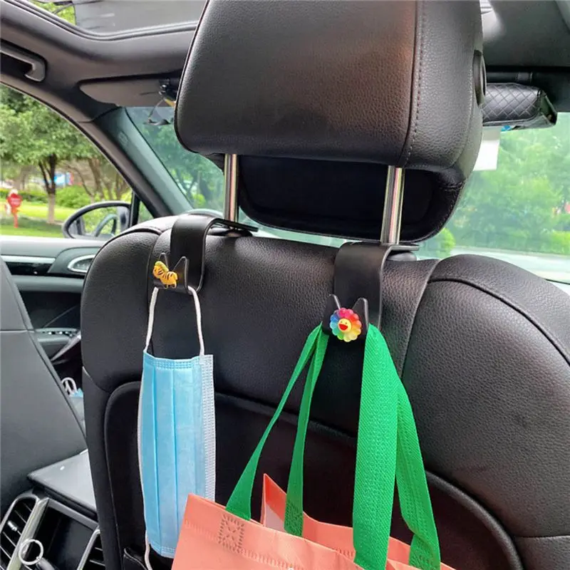 

Multifunctional Car Back Seat Headrest Cartoon Animals Hook Storage Organizer Hanger for Handbag Clothes Umbrellas Grocery 45BF