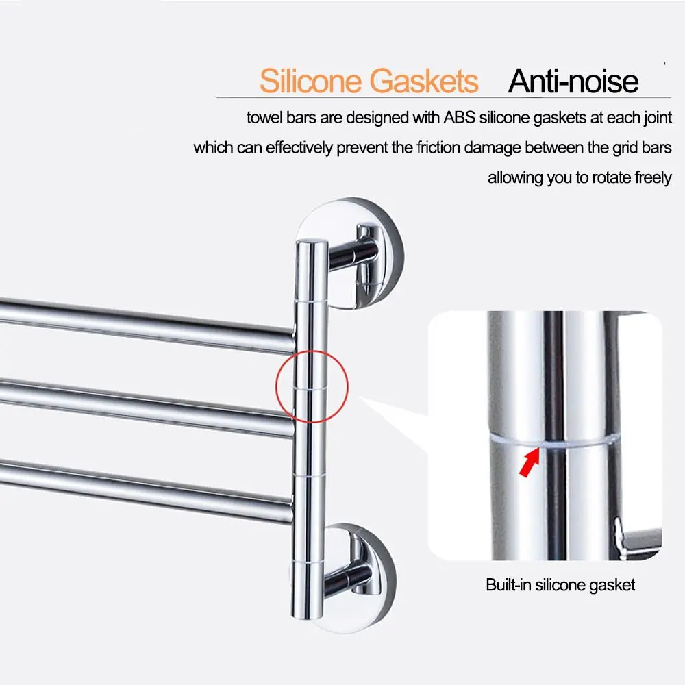 4 слоя Нержавеющая сталь Полотенца стеллаж вращающийся вешалка для полотенец