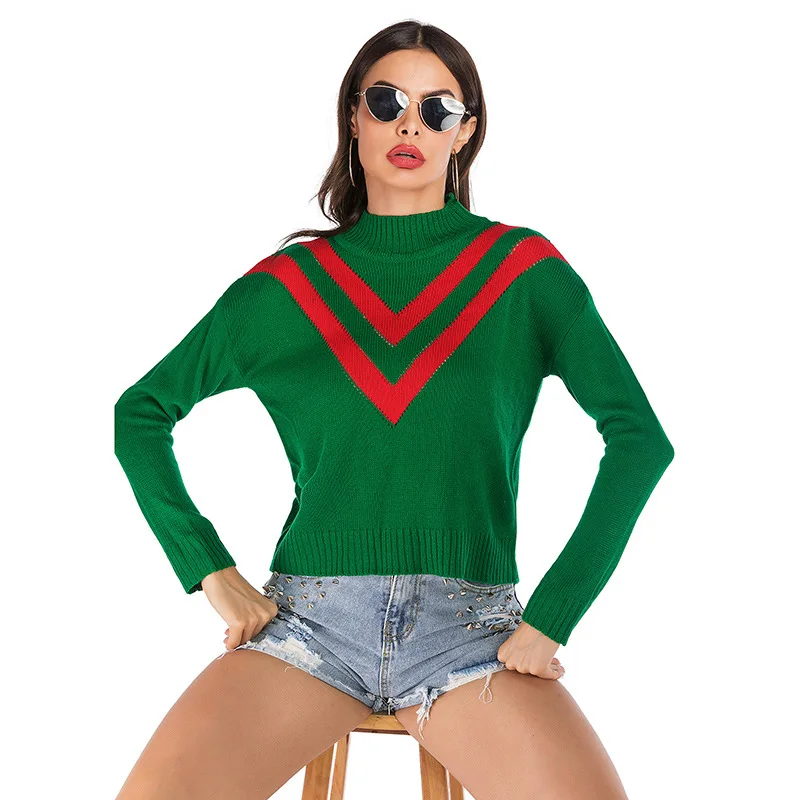 

BHDD Knit Sweater Women Cotton Acetate Streetwear Full KoreanTop Plus Size Sweater Pullover Women Turtleneck Short Sweaters