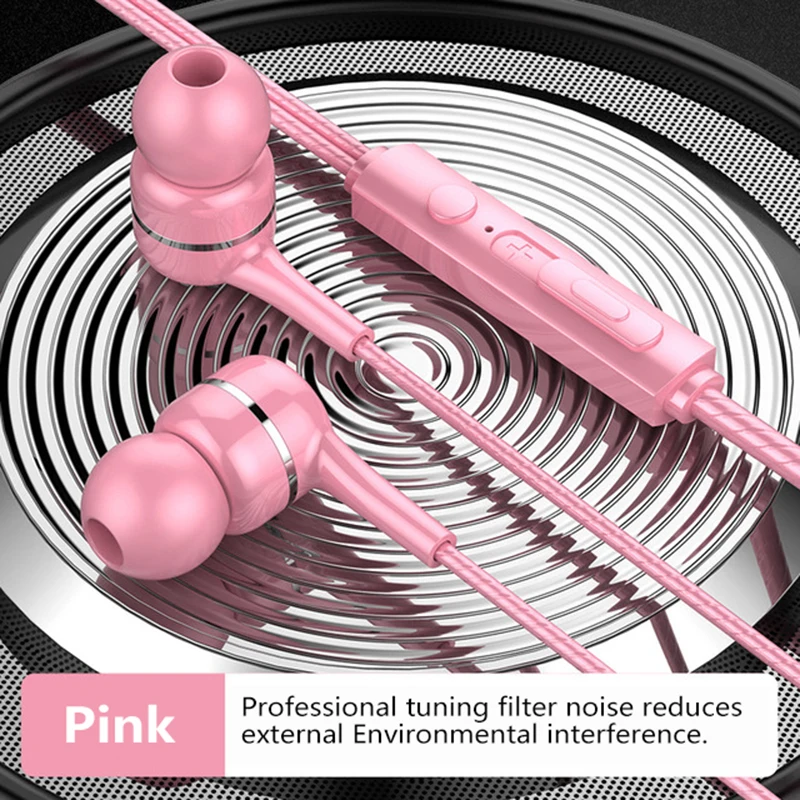 

HIFI 3.5mm In-ear Mobile Phone Headset Adjustable Volume Wired Earphones With Mic For Huawei Xiaomi Noise Cancel Sports Earphone
