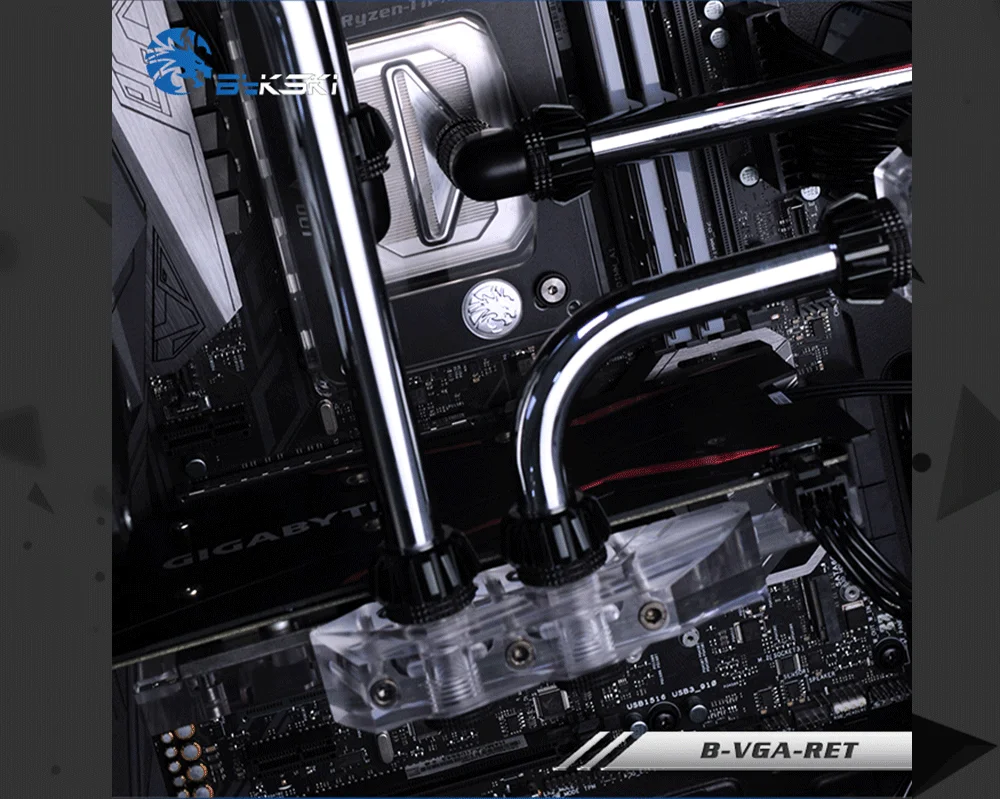 Bykski B-VGA-RET, изменение направления l-типа GPU Блок маленький мост, акриловый мост, для Bykski's GPU водного блока ремонт