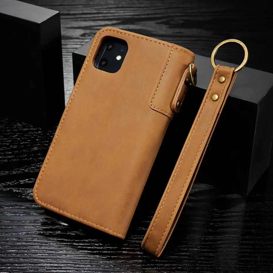 Чехол из натуральной кожи для телефона iPhone 11 Pro Max 5 5S SE 6 6S 7 8 X Plus XS XR XS Max, модный дизайн, Магнитный кошелек, сумка для телефона