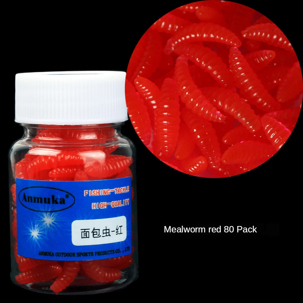 

80pcs/100pcs/130pcs Soft Lure Simulated Earthworms Bionic Grub Red Worms Artificial Fishing Tackle Bait Realistic Fishing Bait