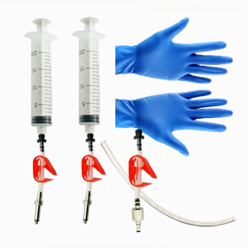 

Set Bicycle Bleed Kit Bike Gloves Hoses Syringes For avid formula oil disc