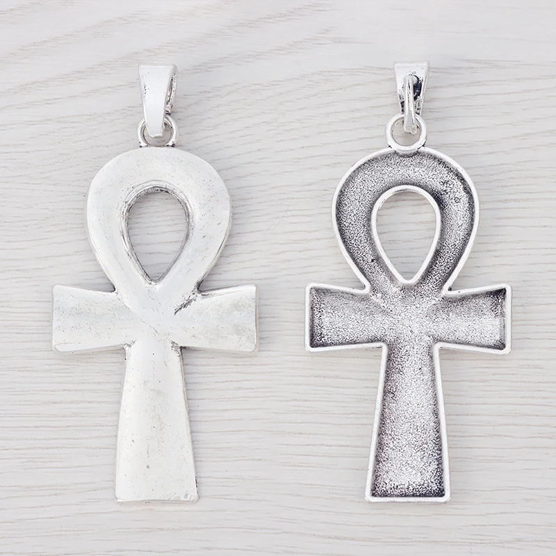 3 x старинное серебро большой Ankh египетский крест подвески для ожерелья ювелирных