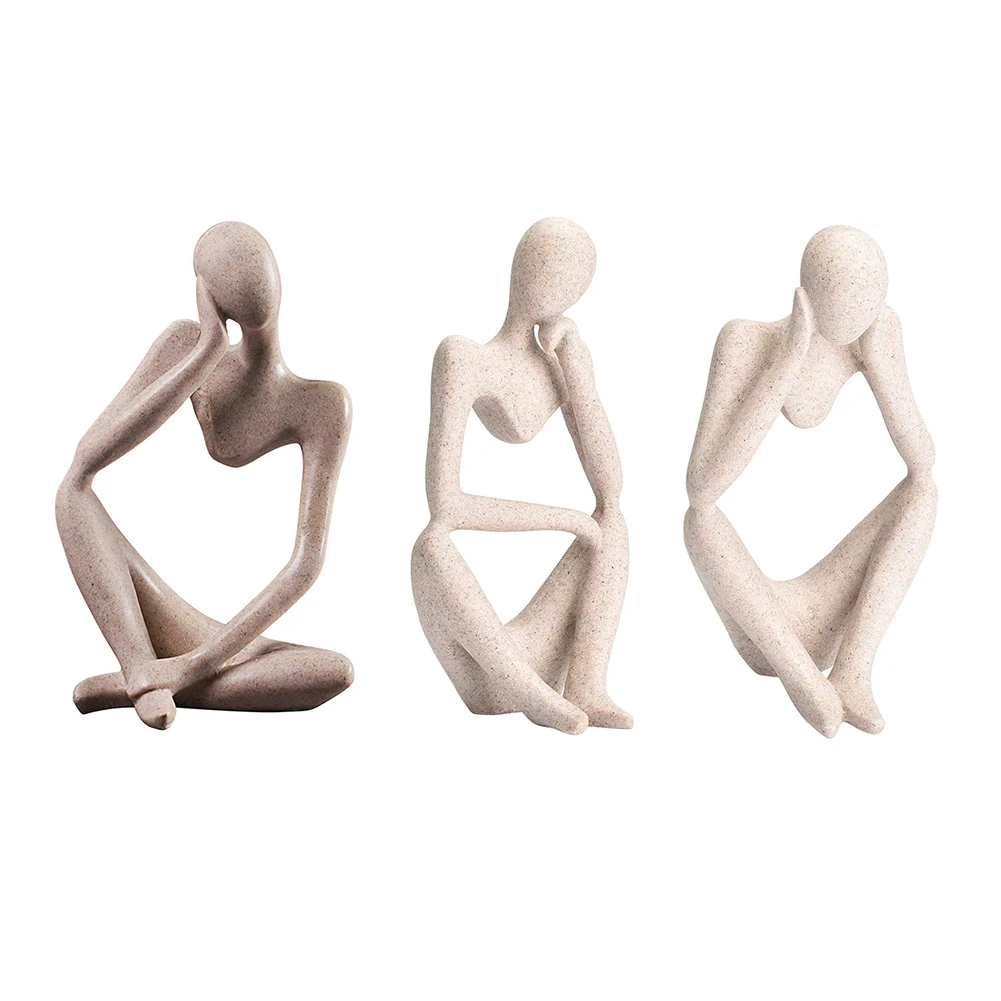 

Modern Art Handmade Crafts Sculpture Figurine European Style Resin Abstract Thinker Statue For Hotel Office Home Decoration
