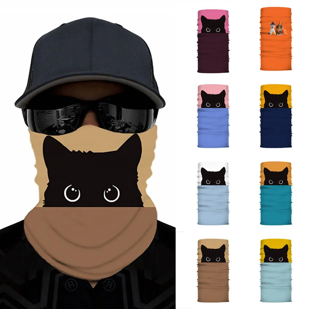 Бандана с 3d рисунком кошки для мужчин и женщин уличная спортивная Балаклава