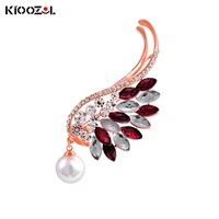kioozol luxury angel wings pearl pendant colorful crystal micro inlaid cz brooch for women vintage jewelry accessories 192 ko2