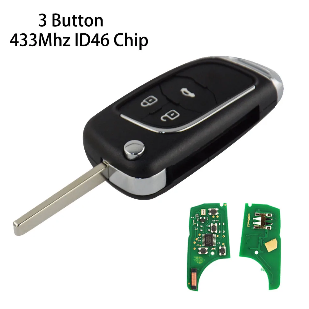 OkeyTech 433 МГц ID46 чип модифицированный Флип дистанционный Автомобильный ключ для Opel