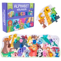 alphanumeric animal jigsaw toys jigsaw puzzle number letters combination montessori aged parent child interaction puzzles toys