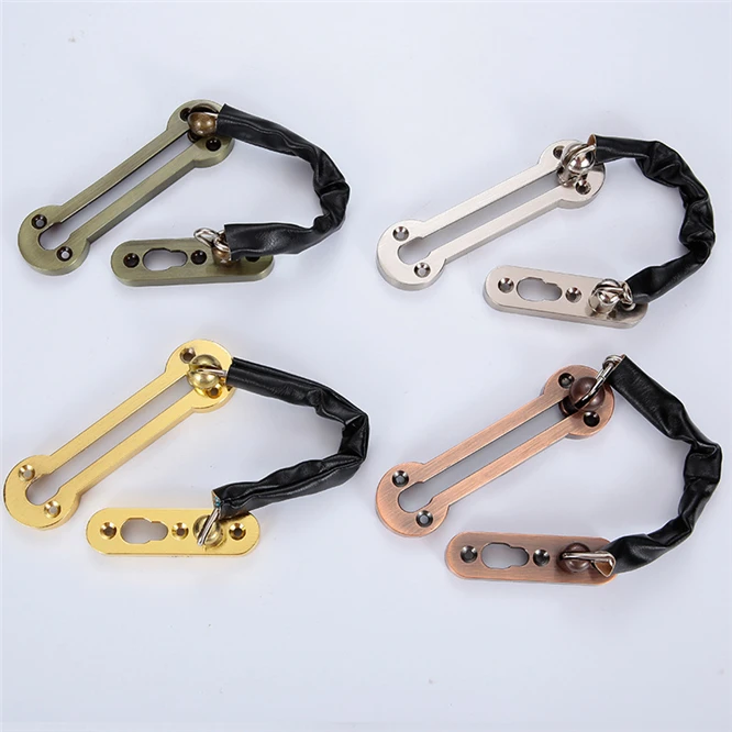 100sets Stainless Steel Security Door Chain Lock Anti-theft Latch Silver Bronze Gold Black Hardware | Обустройство дома