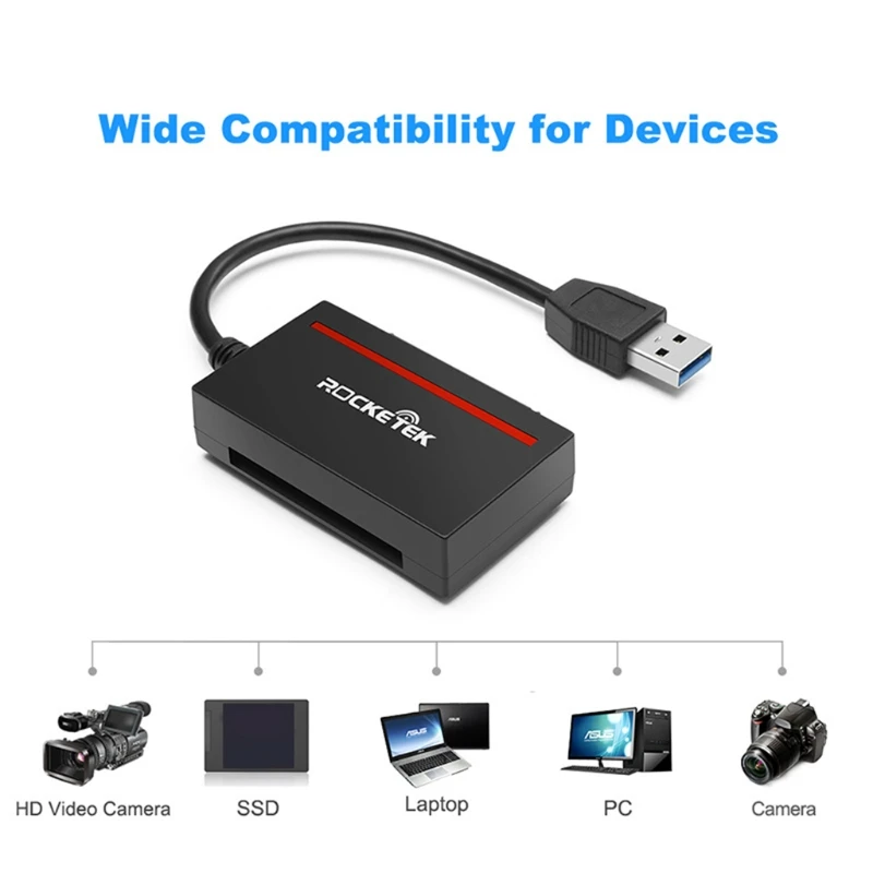 Адаптер-конвертер Rocketek USB 3 0 на SATA кардридер CFast для 2 5 &quotSata HDD чтение записи и карт