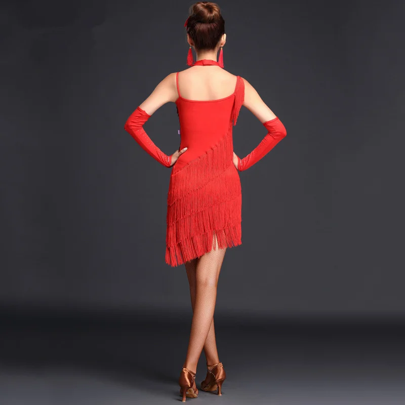 

ballroom competition dresses tango adult red latin dance costumes women salsa dancewear dance costume dresses fringe gold sequin