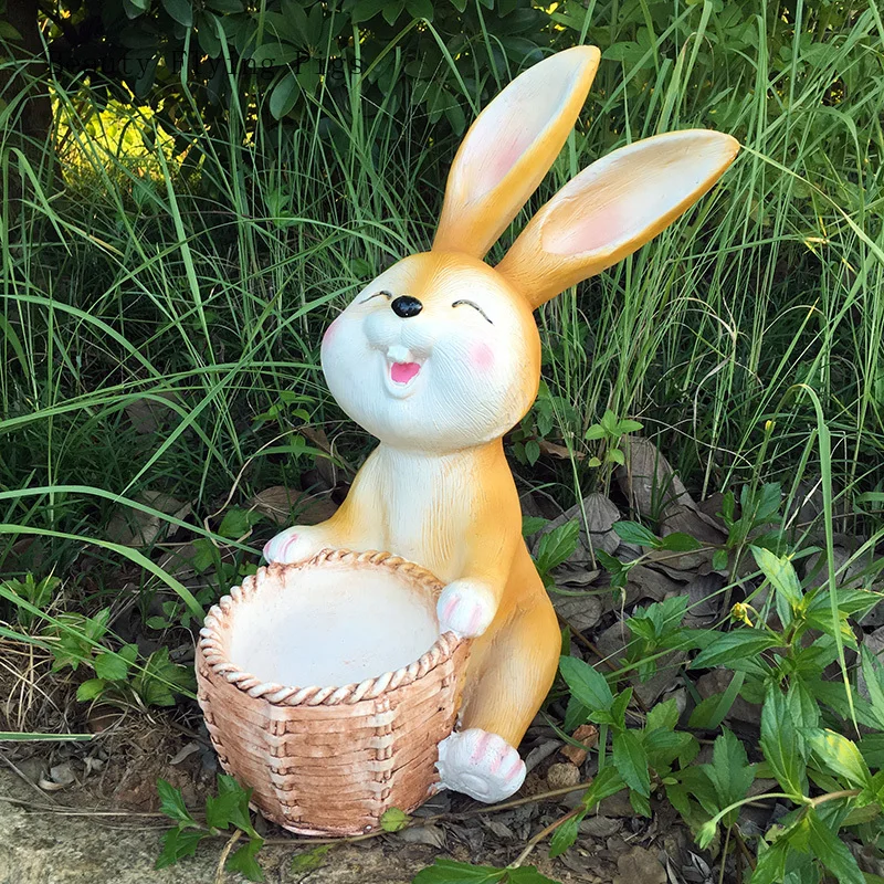 Садовое украшение симпатичный кролик Пасхальная имитация заяц кукла-животное из