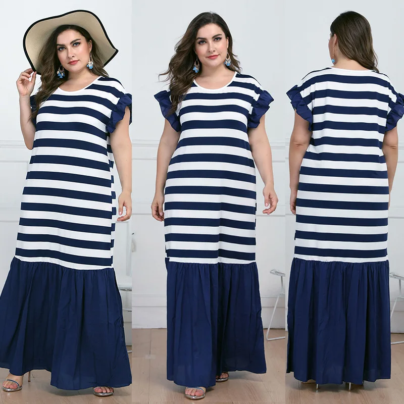 012 Лидер продаж большой Размеры женское летнее платье свободного покроя длинные L